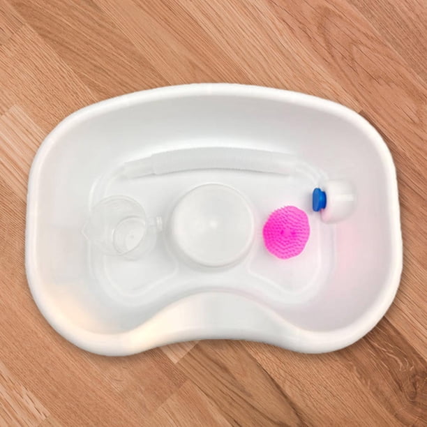 Lavabo de cabecera para mujer, estación de lavado de cabello con cojín para la cabeza, bandeja de lavado para salón de noche, abuela discapacitada