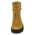 thumbnail image 4 of Forever Women Combat Army Style Boots Side Zipper Lace Up Lug Sole Cherry-16 Beige Camel 7.5, 4 of 4