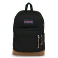 thumbnail image 1 of JanSport - Mochila adecuada para viajes, trabajo o portátil, con parte inferior de piel, color negro, 1 of 5