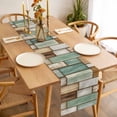 thumbnail image 3 of Sage Green Vintage Table Runner - 70 Inch Long, Kitchen Dining Table Runner Dresser Scarves, Brown Retro Farmhouse Elegant Pastoral Farmhouse Decor for Coffee Tables Wedding Party Banquet, 3 of 8