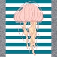 thumbnail image 3 of CafePress - Blue White Bold Stripes Hand Drawn Jellyfish Women - Pullover Hoodie, Classic & Comfortable Hooded Sweatshirt, 3 of 4