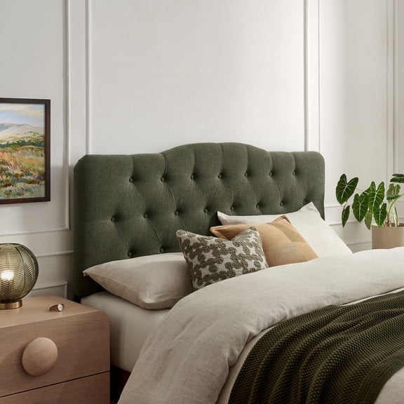 Annabel Premium Linen Blend King Headboard in Sage