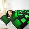 thumbnail image 4 of Erosebridal Green Grid Comforter Sets Queen Size,Modern Geometrical Comforters & Duvets,Neon Stereoscopic Plaid Bedding Queen Comforter Set For Teens,Ultra Soft Room Decoration Reversible,3-Piece, 4 of 8