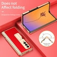 thumbnail image 7 of Dteck Case for Samsung Galaxy Z Fold4 with Pen Holder, PU Leather Pattern +  Tempered Glass Screen Protector + Plating All-Inclusive Hinge Protector Case Kickstand Cover for Samsung Z Fold4,Red, 7 of 7