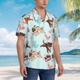 thumbnail image 5 of Daiia Cute Pug Dogs Hawaiian Shirt for Men Gentle Cotton Regular Short Sleeve Casual-X-Large, 5 of 9