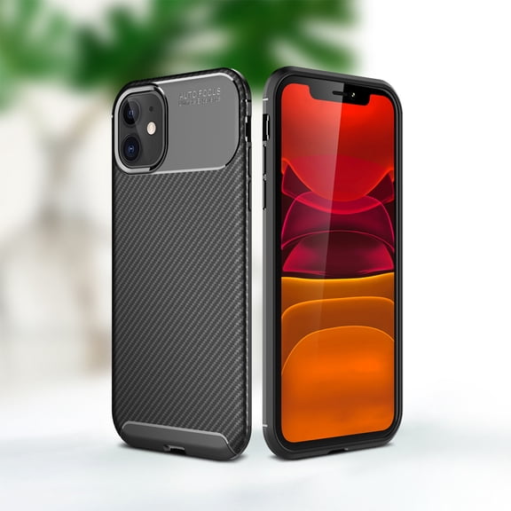 for iPhone 11 Case Carbon Fiber Patterned, Military-Grade Drop Cover, Slim Shockproof TPU Rubber for iPhone 11 Anti-Scratch,Supports Wireless Charging,Black