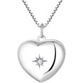 thumbnail image 1 of Heart Locket Necklace 925 Sterling Silver Personalized Photo Lockets Pendant Custom Picture Jewelry for Women, 1 of 7
