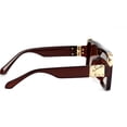 thumbnail image 4 of Women Men Sunglasses Fashion Flat Lens Square Big Brown Lens, 4 of 10
