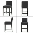 thumbnail image 3 of Set of 2 Bar Height Stools with Backs, Gray Fabric Upholstered Counter Stools with Footrest and Solid Wood Legs, Ideal for Modern Kitchen Island and Home Bar Setup, 3 of 5