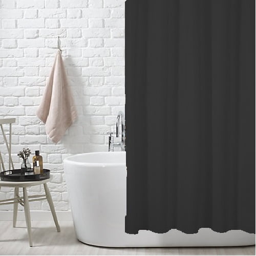 Black Fabric Shower Curtain Liner with Metal Grommets