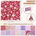 thumbnail image 2 of Threns 126Pcs Quilting Cotton Fabric Squares Sheets, Patchwork Cotton Fabric Sets, Multi-Color Printed Craft Fabric for DIY Sewing Scrapbooking Quilting Craft Patchwork,5" x 5", 2 of 8