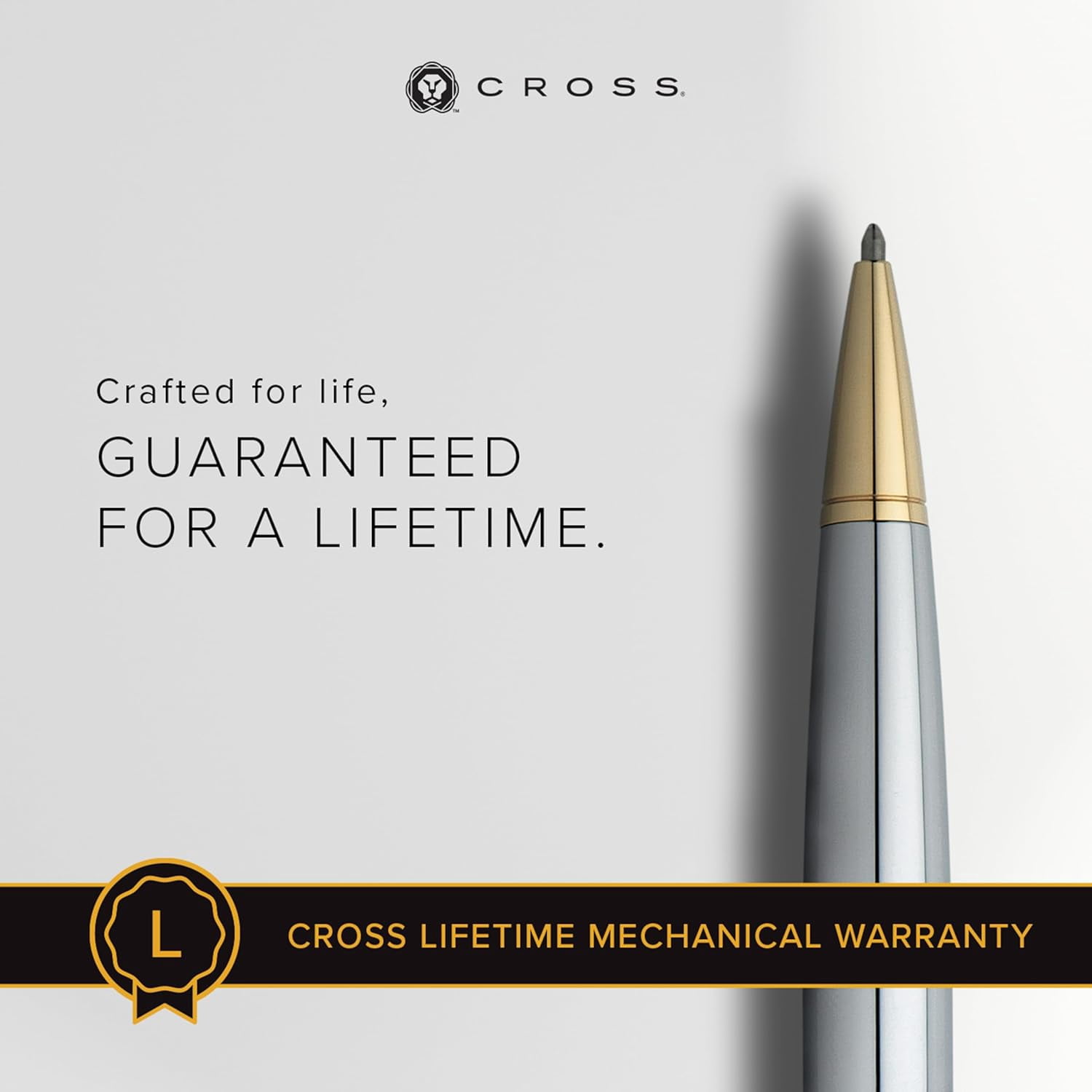 Cross Bailey Refillable Ballpoint Pen, Medium Ballpen, Includes Premium Gift Box - Medalist Chrome