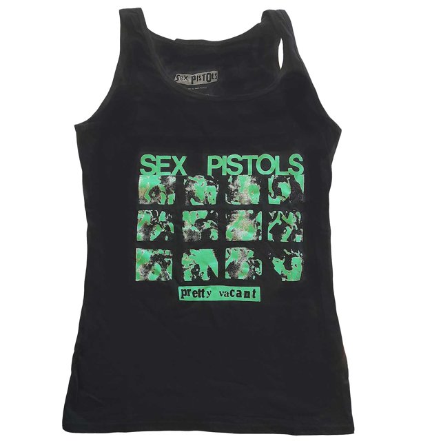 Sex Pistols - Camiseta Sin Mangas Pretty Vacant de Algodón para Mujer (Negro)