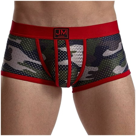 

YUNAFFT Clearance Pants for Women Plus Size Men s Sexy Underwear Camouflage Breathable Mesh Four-Corner low-Rise Shorts