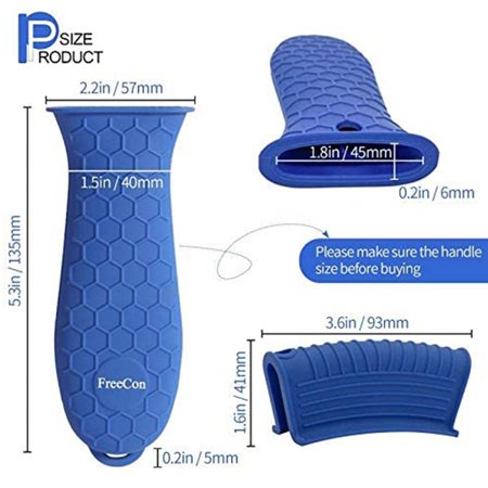 

silicone pot holders Silicone Hot Handle Holder for Cast Iron 3 Pack Pot Handle Sleeve Non Slip Rubber Cover Set for Skillet Frying Pan