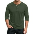 thumbnail image 2 of SAATLERI Mens Shirts Casual Slim Fit Henley Raglan Shirt Stretch Button Down Baseball Men's T-Shirts, 2 of 7