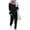Striped Black, variant on PRETTYGARDEN Women Fall 2 Piece Lounge Outfit Long Sleeve Tops High Waisted Jogger Pants Set Spring Travel Clothes Tracksuit