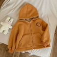 thumbnail image 2 of DGQPLPD Boys Winter Hooded Jacket with Zipper Outerwear for Toddler Kids Cozy Warm Outwear Orange 7-8 Years, 2 of 4