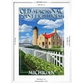 thumbnail image 5 of Art.com Mackinac Island, Michigan - Old Mackinac Lighthouse Art Print by Lantern Press, White Frame Wall Art, 21" x 29", 5 of 5