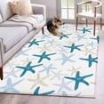 thumbnail image 5 of Area Rug 48×72in, Abstract Summer Sea Star Floor Carpet Living Room Rug, Blue Yellow Purple Stars Non-Slip Welcome Mat Indoor Rugs for Bedroom Dining Room, 5 of 9
