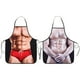 thumbnail image 1 of KAKOWELY 2 delantales divertidos para hombres y mujeres, delantal de barbacoa, delantal de hombre musculoso, delantal de cocina para fiestas, 1 of 4