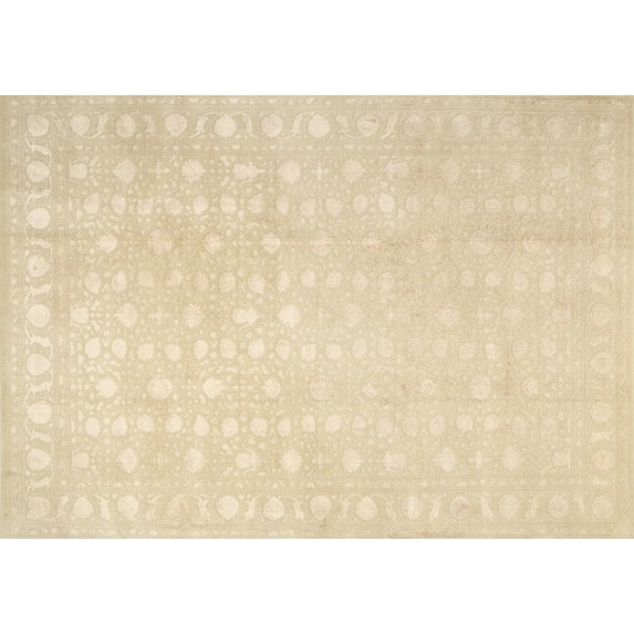 Ahgly Company Indoor Rectangle Traditional Khaki Gold Persian Area Rugs, 7' x 10'