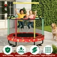 thumbnail image 5 of MOOSENG Round Kids Trampoline, Bouncing Trampoline with Safety Enclosure Net, Adjustable Height Handrail, 500lbs Capacity, Designs for Boys & Girls, 7-in-1, 55” (Red Christmas), 5 of 8