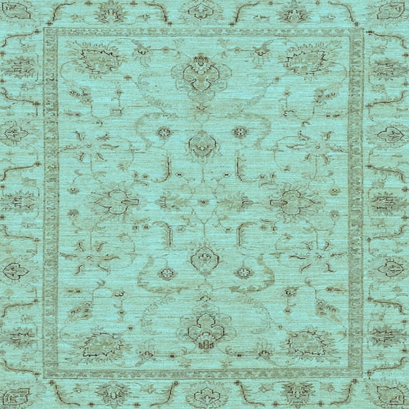 Ahgly Company Indoor Square Abstract Light Blue Modern Area Rugs, 6' Square