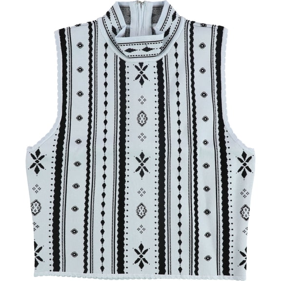 GUESS Womens Printed Knit Sweater, Blue, Medium