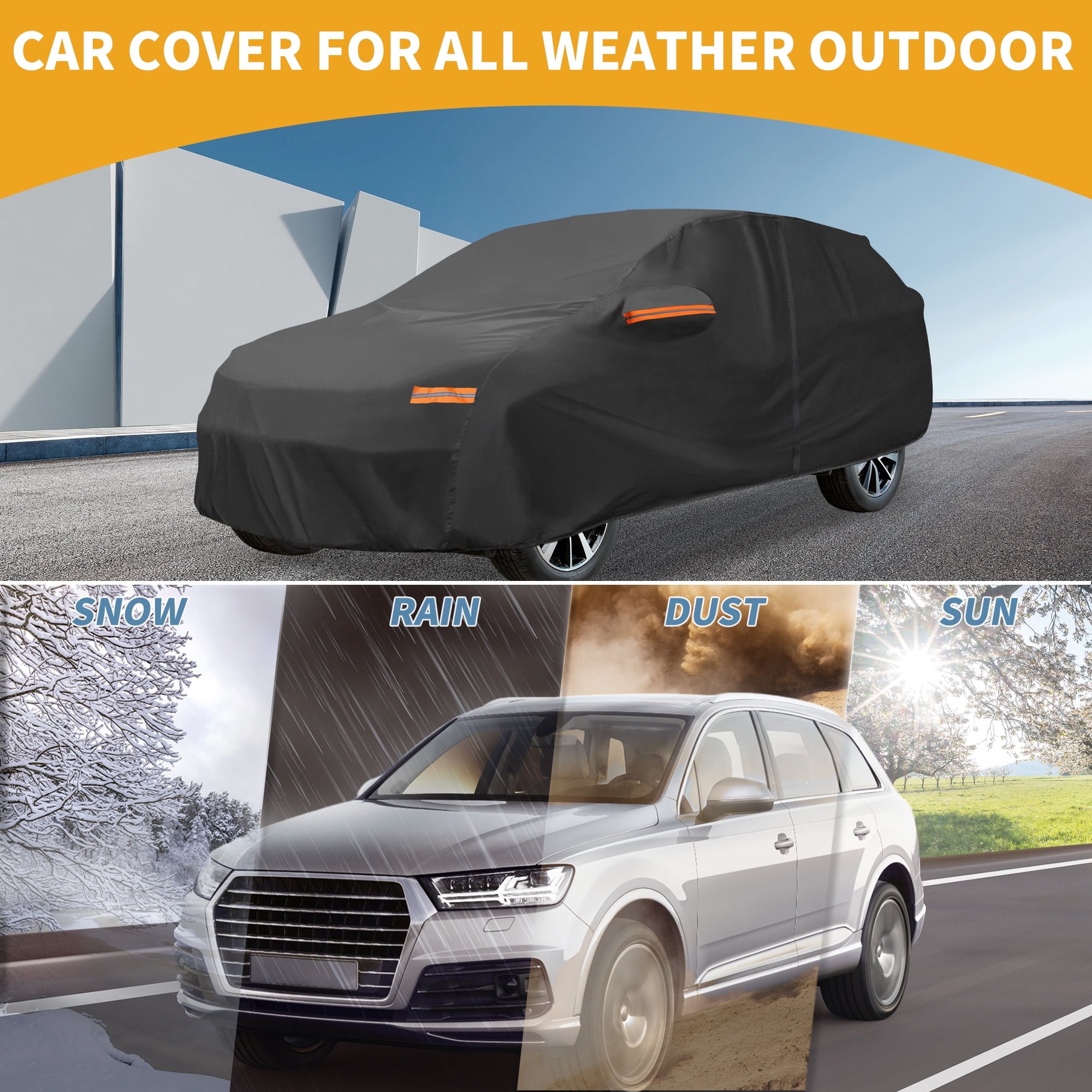 Unique Bargains Universal Automotive Cover Black 204.72"x57.09"x57.09"