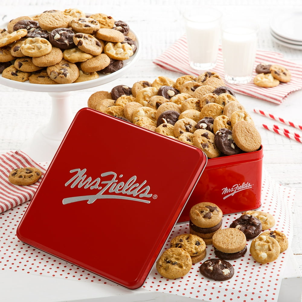 Mrs. Fields 90 Nibblers Signature Tin No Nuts