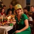 thumbnail image 6 of Christmas Hats for Men Women, Adjustable Embroidered Christmas Baseball Cap, Frog with Santa Hat Pattern (Yellow), 6 of 8