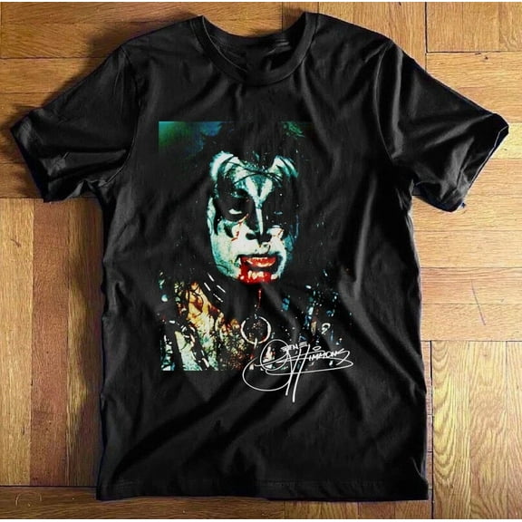 CLASSIC Vtg Gene Simmons Short Sleeve Cotton Black All Size Unisex Shirt