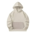 thumbnail image 5 of TFEOQRY Tween girls and boys hoodei Crewneck Oversized Hooded Sweatshirt Kids Fashion Long Sleeve Pullover Tops Khaki, 5 of 8