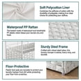 thumbnail image 4 of LEDREM Foldable Laundry Hamper with Removable Liner & Lid – 23.8 Gallon (90L) Synthetic Rattan Basket, Handles, Space-Saving for Bedroom，Bathroom, Machine-Washable, Cloud White, 4 of 9