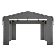 LZBEITEM 13x20 Ft Outdoor Heavy Duty Metal Carport with 4 Sidewalls & Galvanized Steel Roof for Cars, Boats, and Truck