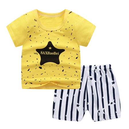 

THE WILD Toddler Baby Boys Girls Short Sleeve Cartoon T-Shirt+Shorts Outfits Set 0-4Y
