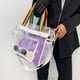 thumbnail image 1 of Bolsa de gimnasio de Yoga transparente para mujer bolso de hombro Likrtyny impermeable para deportes al aire libre de PVC para entrenamiento natación Verano, 1 of 9