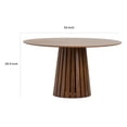 thumbnail image 6 of Cid Xeu 54 Inch Dining Table- Round Walnut Veneer- Slatted Pedestal Base, 6 of 13