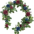 thumbnail image 1 of Realistic Artificial & Rose Greenery Garland For Wedding Table Chair Decor Faux Botanical Vine With Lifelike Leaves For Rustic Arch Centerpiece Arrangement, 1 of 8