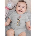 thumbnail image 2 of Happy Bunny With Carrot Bodysuit Infant -Image by Shutterstock,  12 Months, 2 of 4