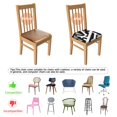 thumbnail image 5 of Black Modern Art Geometric Seat Covers for Dining Room Chairs Set Of 6,Stretch Printed Washable Chair Seat Cover with Elastic Ties and Button,Removable Waterproof Couch Cushion Covers, 5 of 6