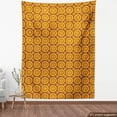 thumbnail image 4 of Floral Fabric by the Yard, Demonstration of Round Concentric Flower and Leaves, Decorative Upholstery Fabric for Chairs & Home Accents, Pale Redwood Marigold by Ambesonne, 4 of 5
