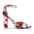 thumbnail image 2 of Dream Pairs Women Ankle Strap Pump Shoes Pointed Toe High Chunky Heel Dress Pump Shoes Coco Floral Size 11, 2 of 6