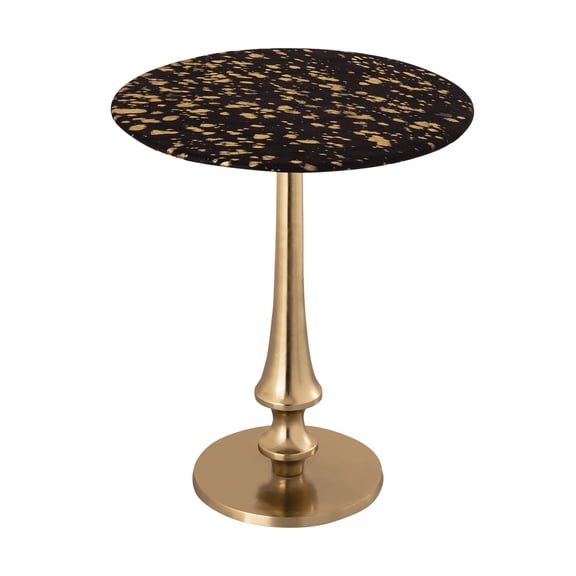 TOV Furniture Gold Goathide Round Side Table With Gold Base