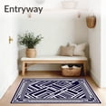 thumbnail image 3 of ODIKA 3'x5' Machine Washable Non-Slip Area Rug, Maritime Mosaic Sanctuary With Ornate Diagonal Arrangement High Traffic Rug, Navy, 701185, 3 of 5