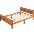 thumbnail image 3 of Classic Full Size Wood Platform Bed with Headboard and Footboard,Platform Bed Frame with Solid Wood Slats Support,Rustic Style Platform Bed Suitable for Any Bedroom Style,No Box Spring Required, Oak, 3 of 7