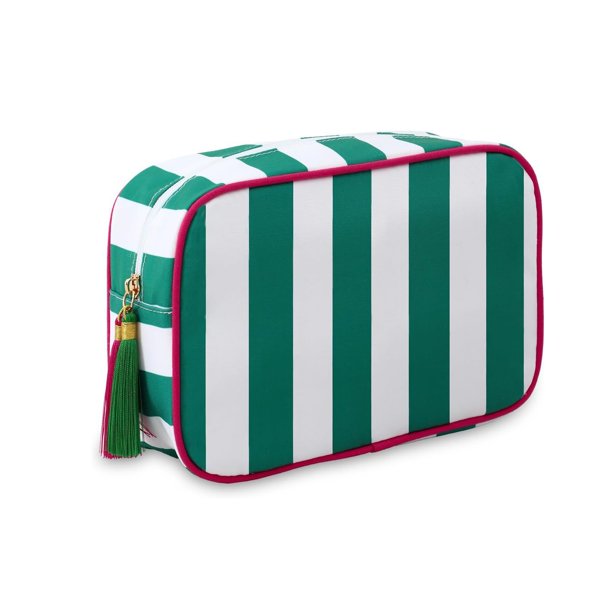 Neceser de viaje de poliéster para maquillaje y artículos de aseo, organizador impermeable con múltiples compartimentos y asa resistente, ligero para uso diario en viajes