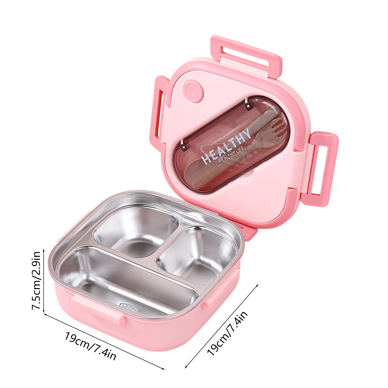 Roiihwy Lunch Box for Adult Women Men Stainless Steel Bento Box with Fork and Spoon, Leak Proof Reusable Meal Prep Lunch Containers, Food Storage Snack Containers for Work Travel