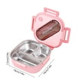 thumbnail image 3 of Stainless Steel Lunch Box for s Adults, Divided Bento Box with Utensils, Leak Proof Microwave Safe Food Container for Work(Pink), 3 of 4